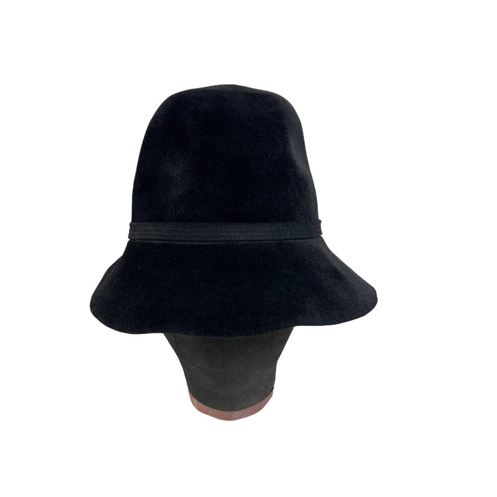 Vintage Otto Lucas Junior Black Wool Cloche Hat Made In England NWOT - Picture 3 of 7